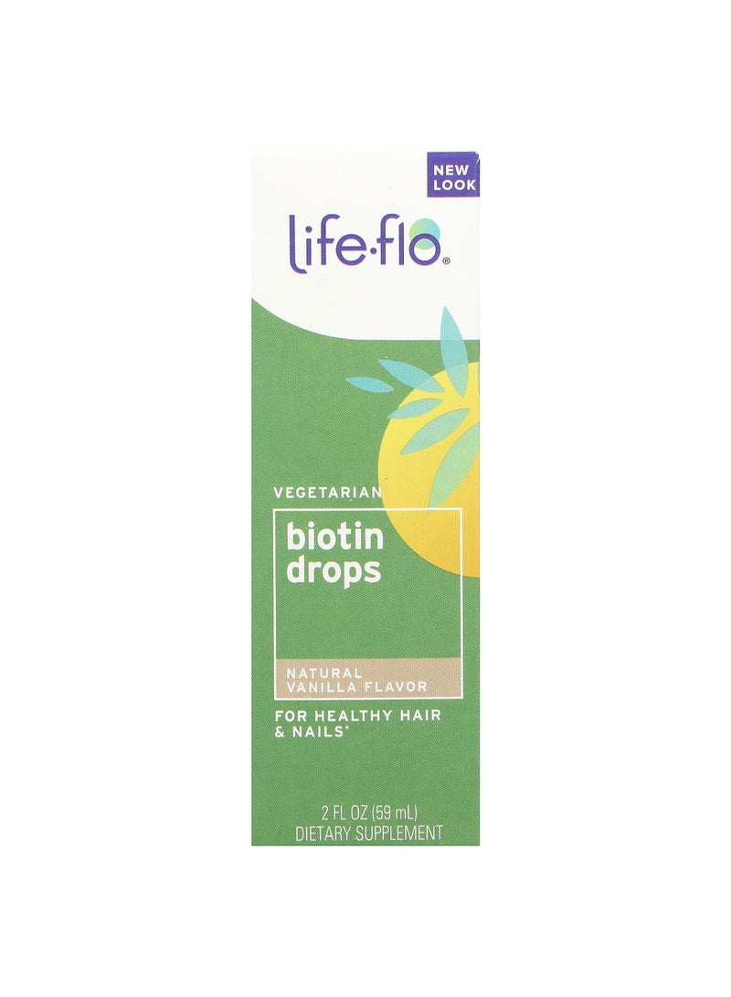 Biotin Drops, Natural Vanilla , 2 fl oz (59 ml)